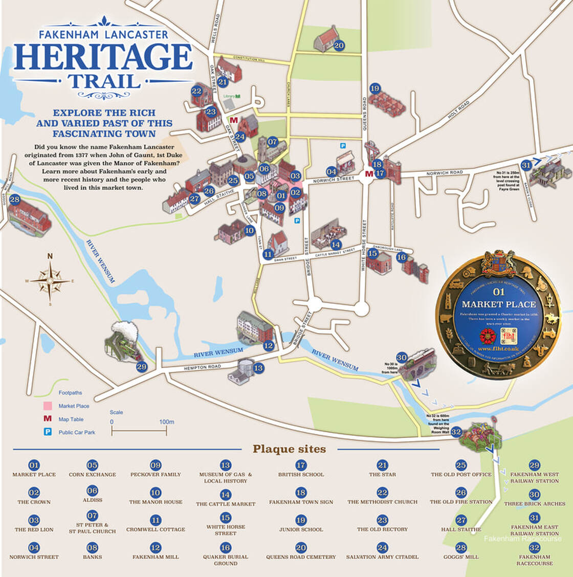 Fakenham Heritage Trail Map